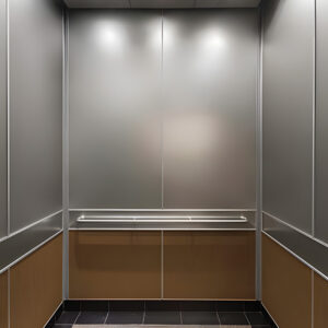 Modern elevator cabin design M-C01 with stainless steel finish