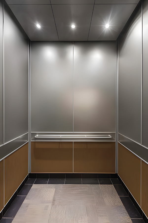 Modern elevator cabin design M-C01 with stainless steel finish