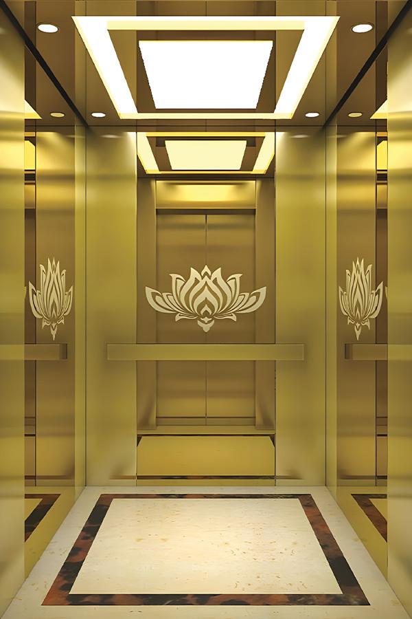 Premium elevator cabin M-C03 featuring wood veneer interior