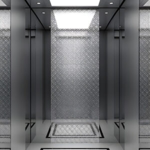 Elevator cabin M-C06 with brushed metal finish