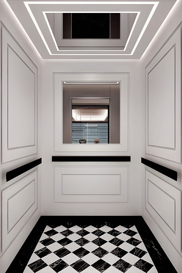 Contemporary elevator cabin M-C08 with high-quality flooring