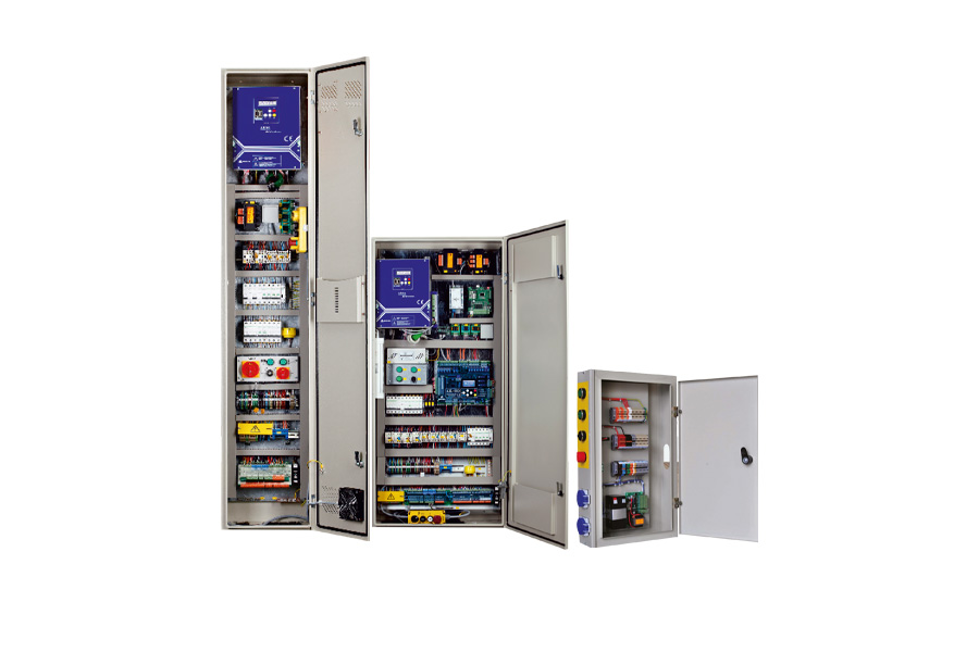 Advanced MKS Elevator control panel, available in both geared and gearless configurations, ensuring precise and reliable operation.