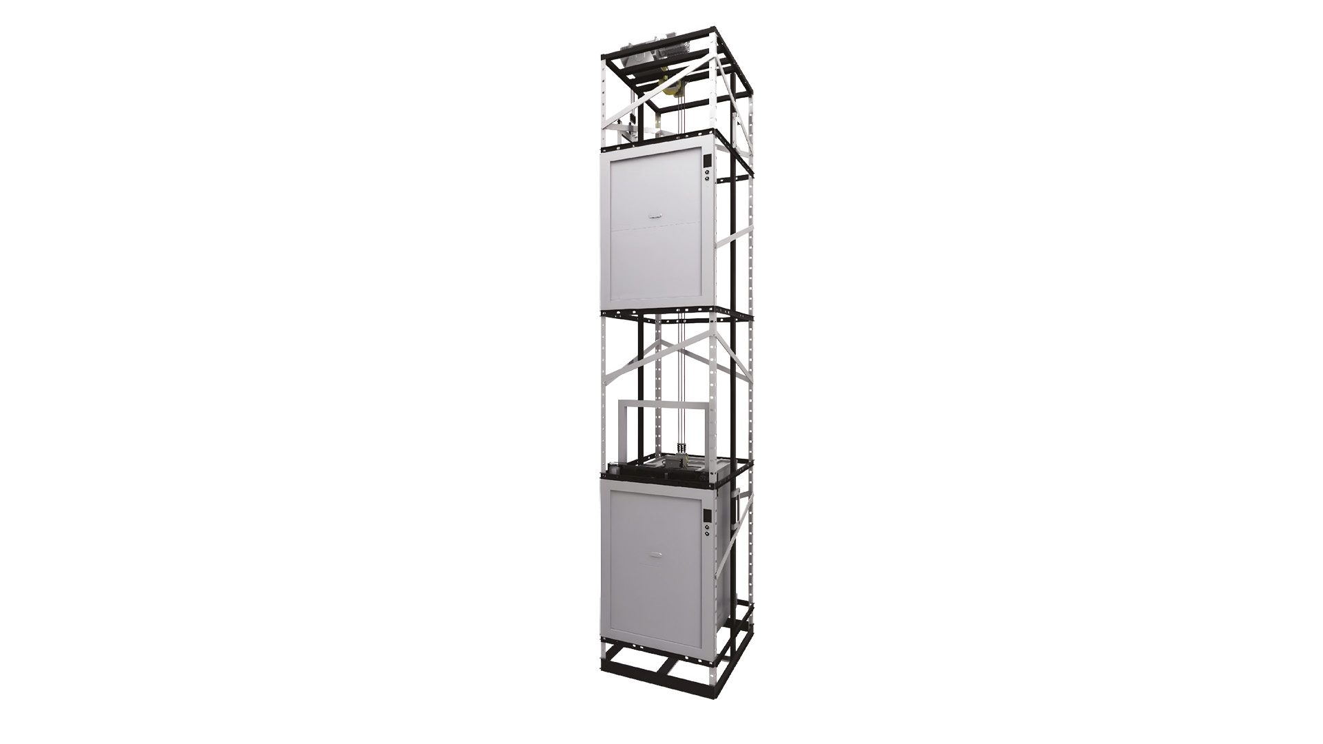 Dumbwaiter elevator installed in a modern kitchen for easy transportation of food and supplies between floors.